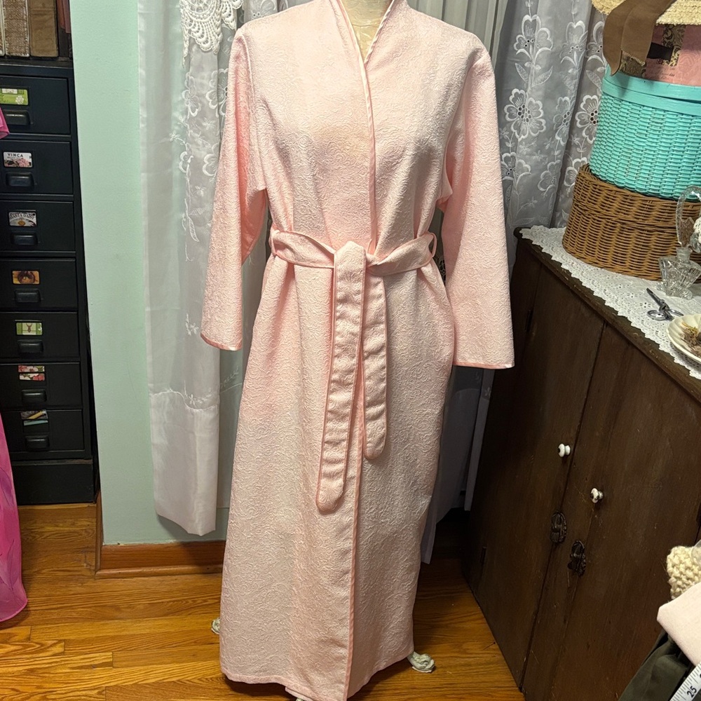 Oscar de la Renta Pink Label Pale Pink Robe Sz S/M